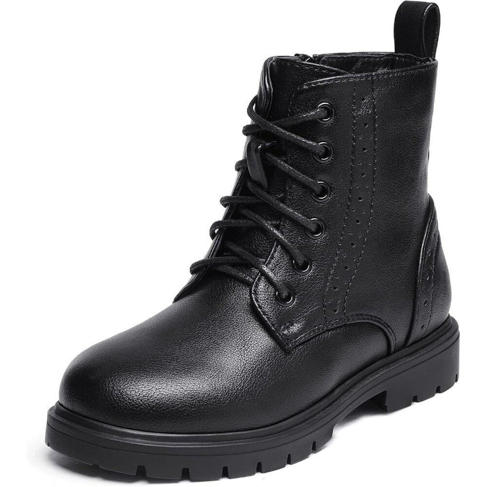 Dream Pairs Boys Girls Black Side Zipper Combat Thermoplastic Elastomers Boots